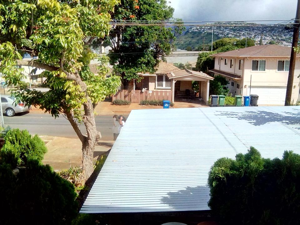 View out picture window to mountains