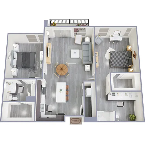 Floor plan K - 2 Bed 2 Bath