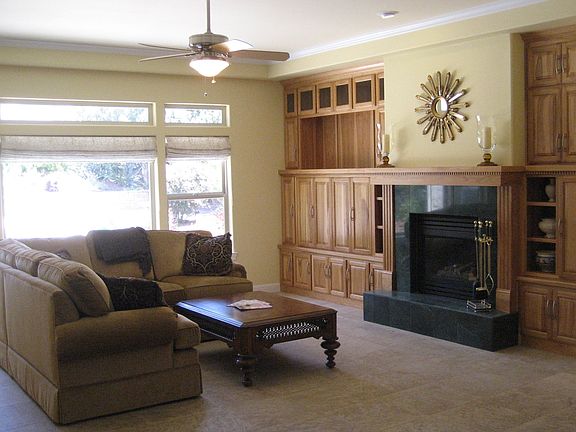 Family Room with custom cabinets