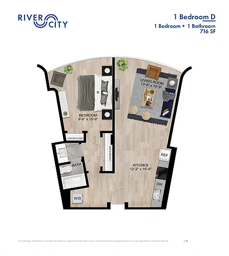 Floor plan 1 BR Deluxe
