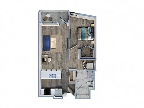 Floor plan 1Bed/1Bath-A1