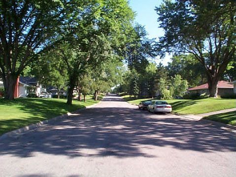 Looking north on James Ave