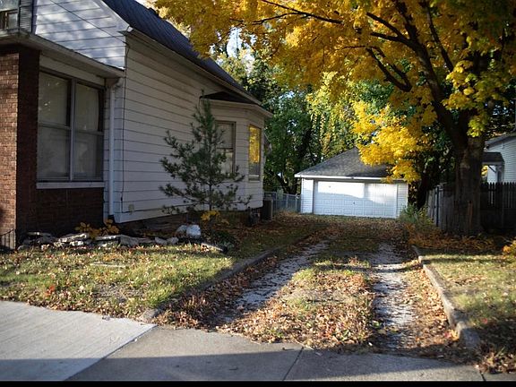 Driveway with detached garage