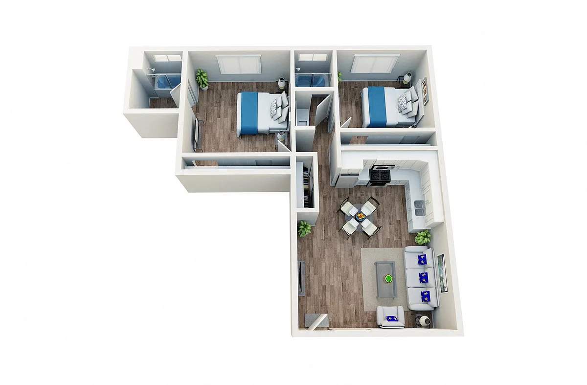 Floor plan 2 Bed 2 Bath