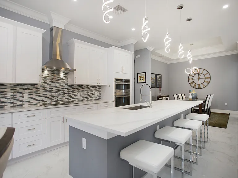 kitchen island with bar stools