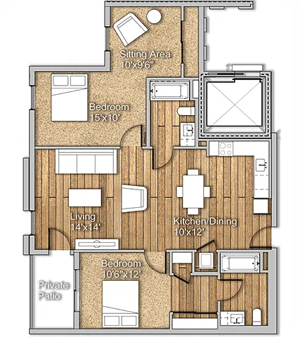 Floor plan 2x2H