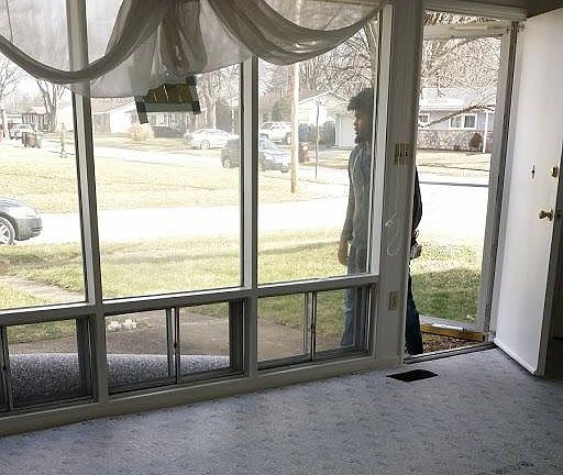 Living room right before carpet was installed to show window