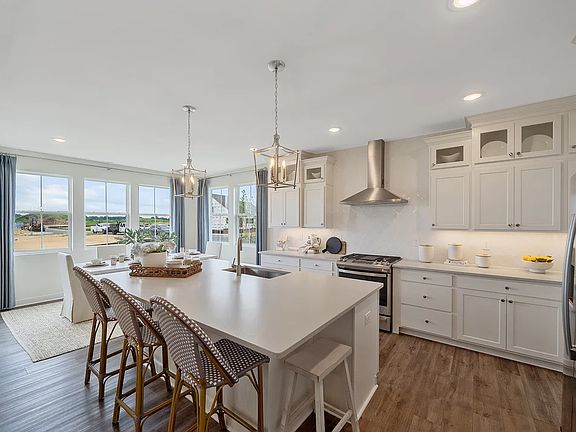 Kitchen with pendant lighting