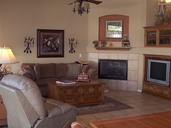 Open Great Room with Gas Fireplace, Surround System and Entertainment Center
