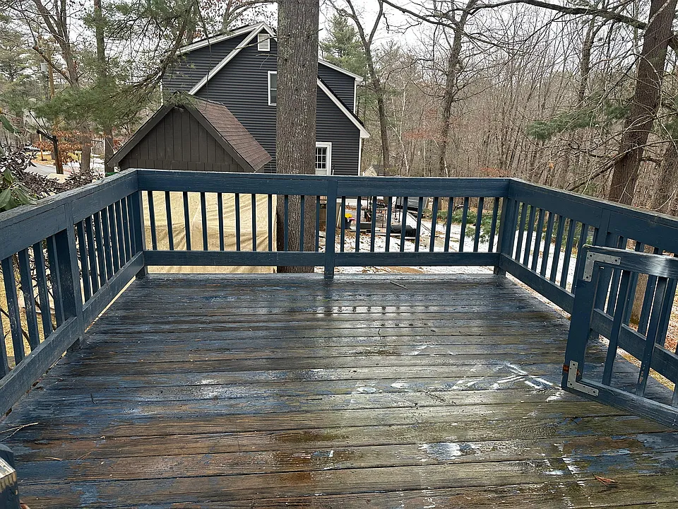 The porch will be painted when the weather becomes warmer.