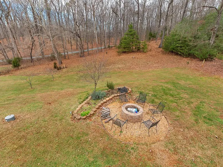 Outdoor fire pit in the back yard