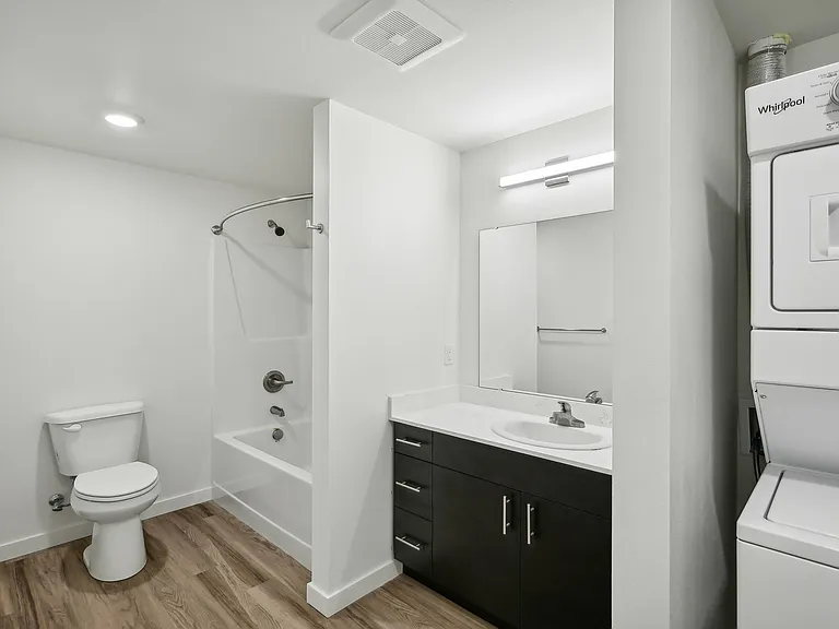 Clean, comfortable living with plenty of storage and a full-size washer dryer. Clean, comfortable living with plenty of storage and a full-size washer dryer.