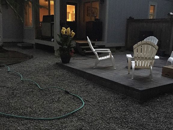 back patio & deck. Gas attached on deck for bbq