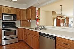 Kitchen with stainless steel appliances