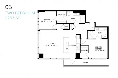 Floor plan Two Bedroom C3