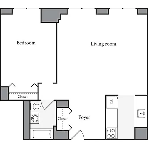 Floor plan 1 Bedroom S