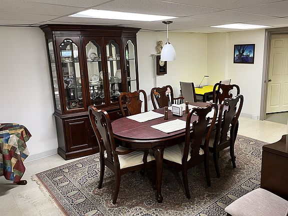 Large, furnished dining room.