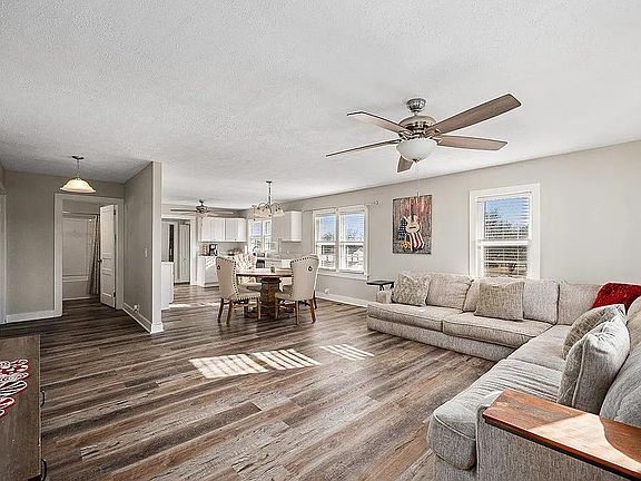 Front door, into living room