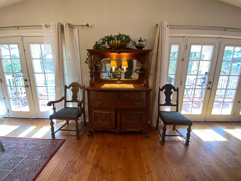 Antique Dining Buffet with Two Matching Chairs