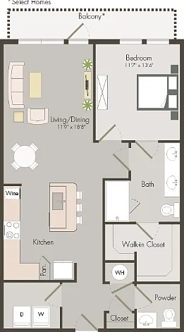 A7 | 1 bed 1.5 bath | 887 sq ft A7 | 1 bed 1.5 bath | 887 sq ft