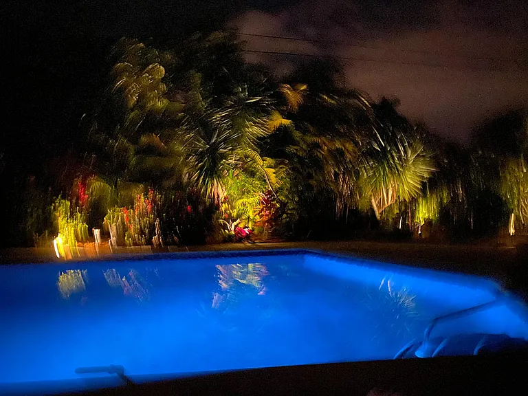 night at the pool