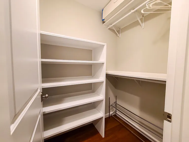 Walk in closet in master suite
