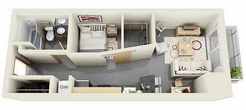 Floor plan 1 Bedroom J