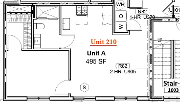 Floor plan One Bedroom- B3