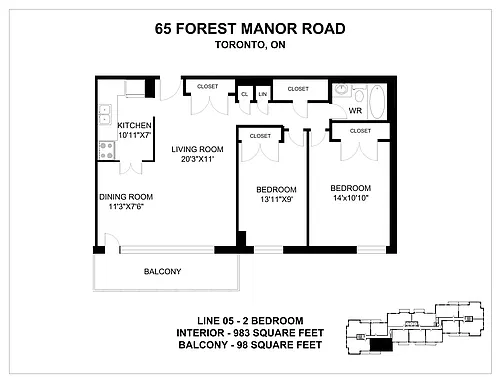 Floor plan 2 Bedroom