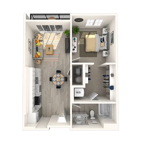 Floor plan 1 Bed/1 Bath