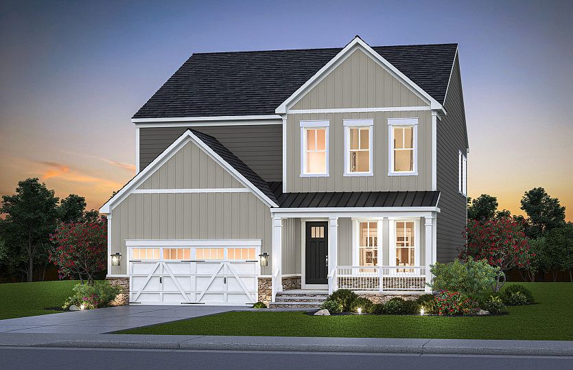 Chestnut Exterior Rendering - Elevation 2 at Mason Park in Fairfax, VA.