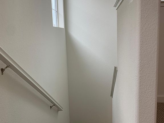Go up stairs to 2nd and 3th bedrooms with 1 full bathroom.