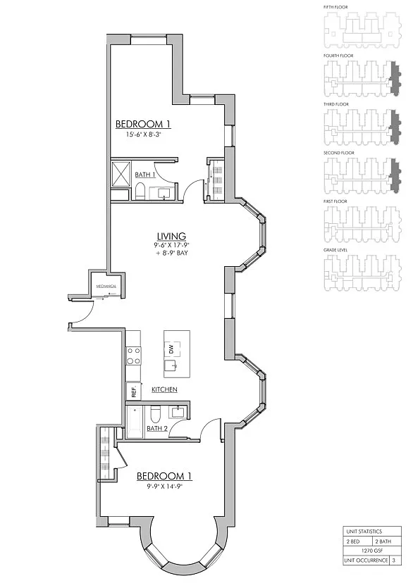 Floor plan 2Bed-2Bath