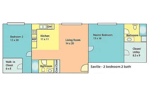 Floor plan 2 bed 2 bath Basement