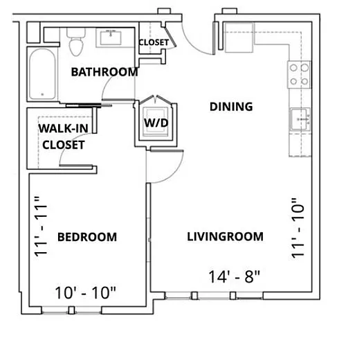 Floor plan Floorplan 1x1