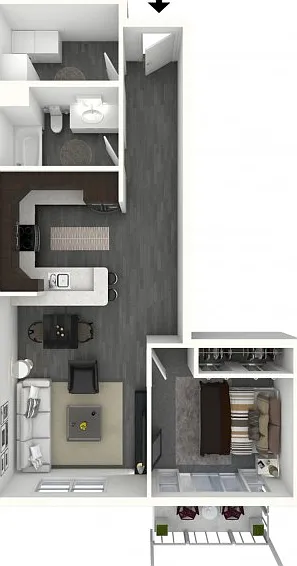 One Bedroom, One Bath - Small One Bedroom, One Bath - Small
