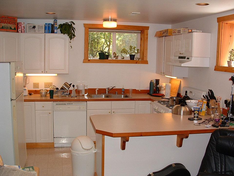 big kitchen with tons of storage and counter space and plenty of light.