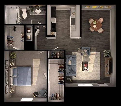 Floor plan Sausalito 1x1 A2