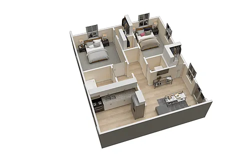 Floor plan Two Bed One Bath