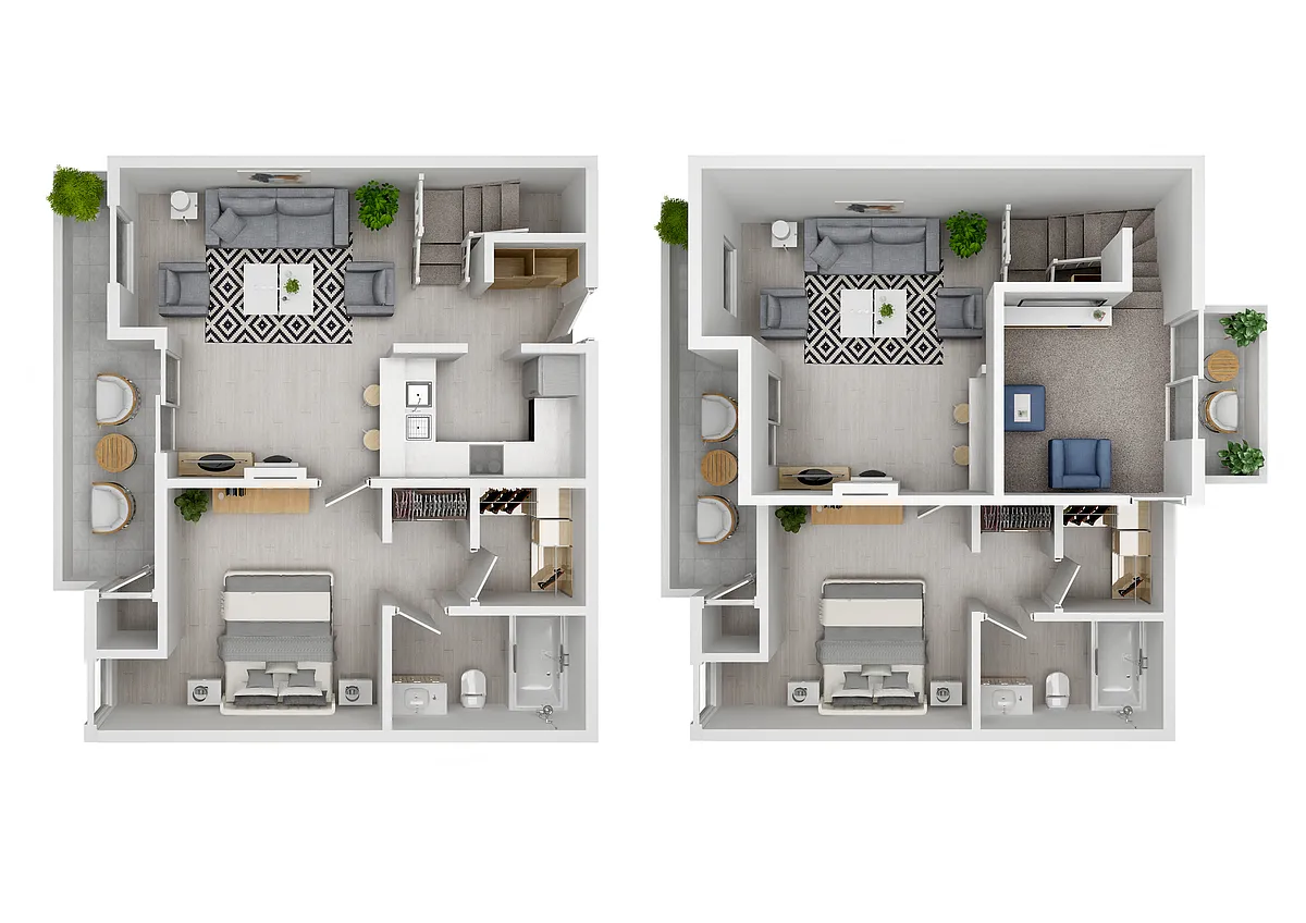 Floor plan 1 Bed 1 Bath Loft C4