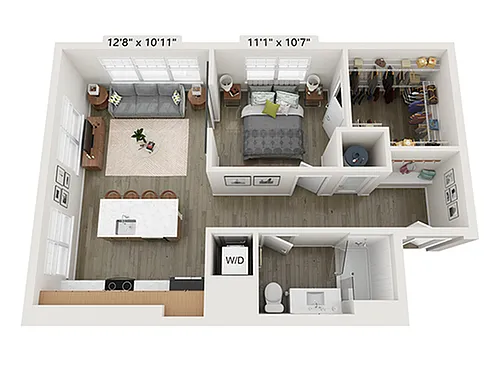 Floor plan 1x1H