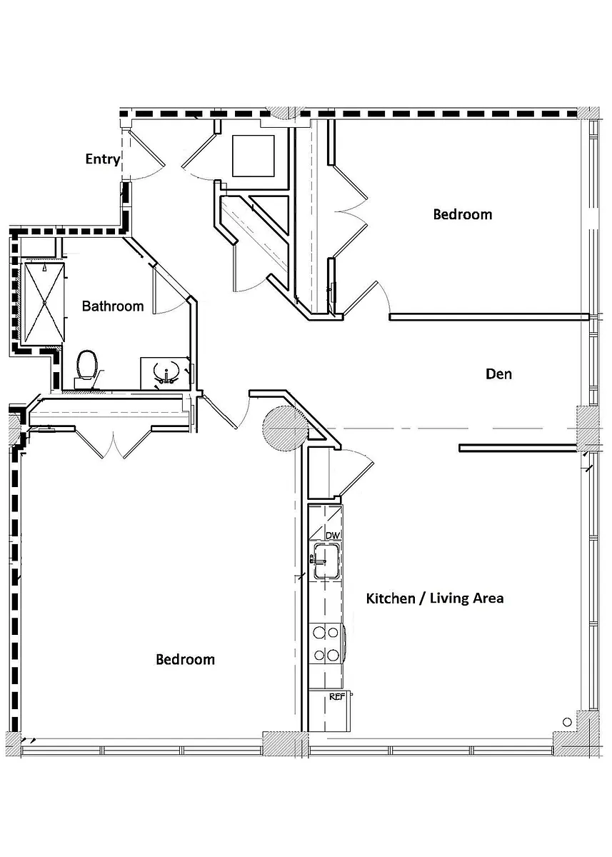 Floor plan 2 Bed / 1 Bath