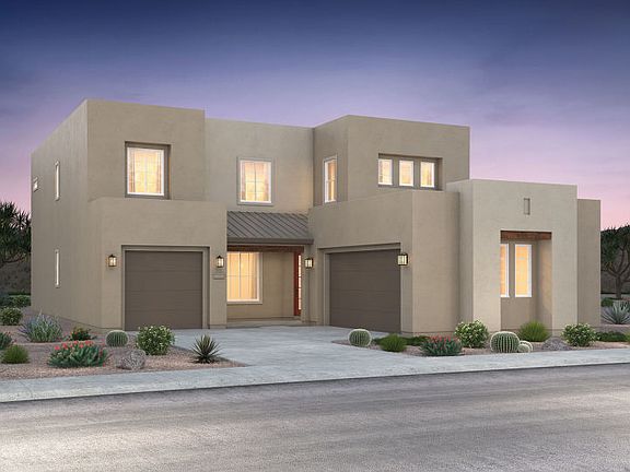 Exterior rendering shown in design style C. Choose from several different stucco color options.