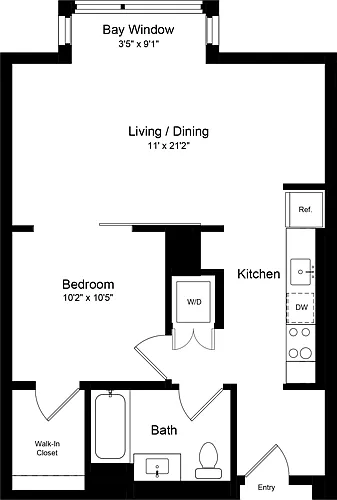 Floor plan 1 Bedroom C