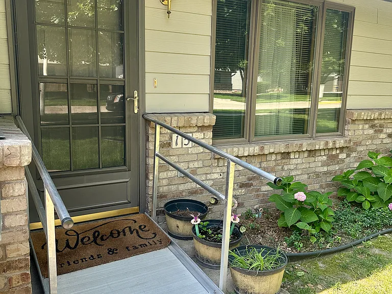 Ramp if needed. Entry has a three inch step so ramp can be removed if not necessary.