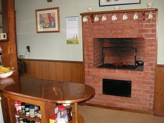 Original copper counter and indoor BBQ