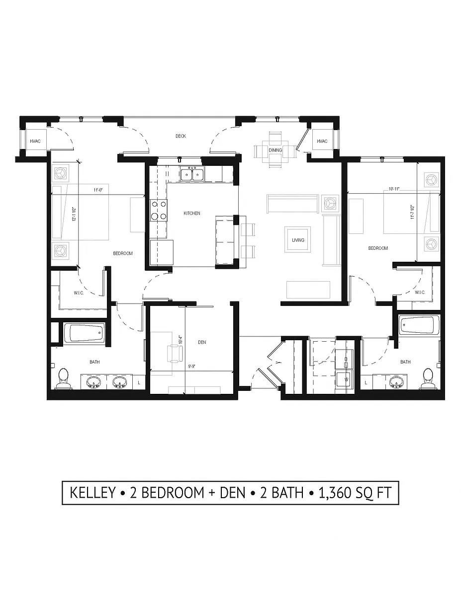 Floor plan Kelley 2 Den