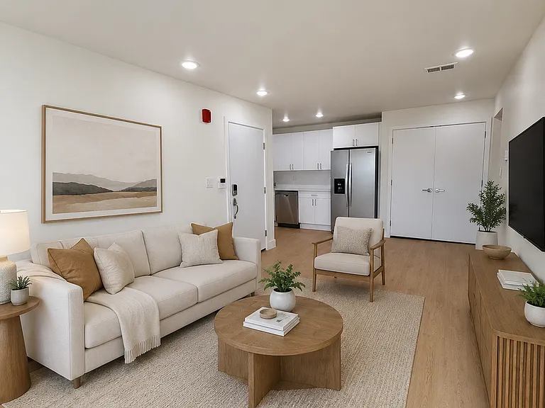 Virtually staged to help show possible furniture layout and use of space.