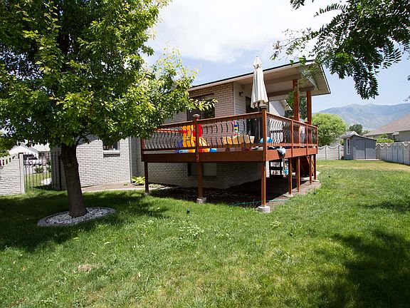 Backyard with large deck