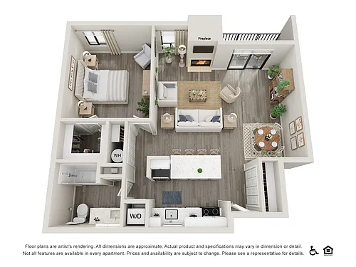 Floor plan 1X1 Desert Palm